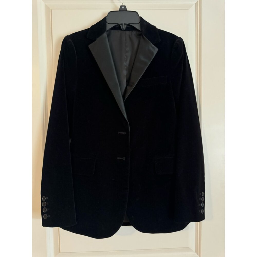 Theory Velvet and Satin Blazer, Black, Size 2